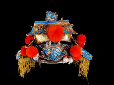Ancienne coiffe de théâtre chinois Ancienne coiffe de théâtre chinois Ennemi japonais - Samurai 5 Ancienne coiffe de théâtre chinois Ancienne coiffe de théâtre chinois Ennemi japonais - Samurai 5