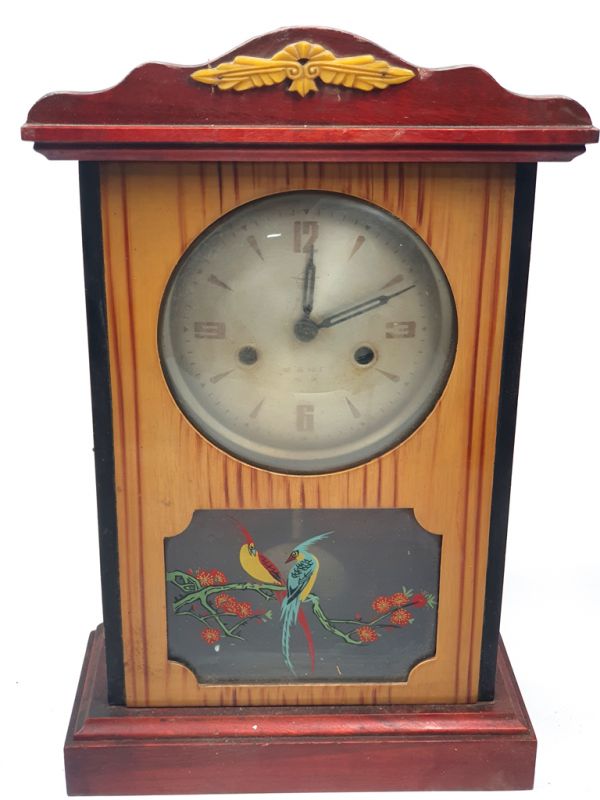 Ancienne horloge chinoise - Pendule de Chine - Haidu - Oiseaux du paradis 1