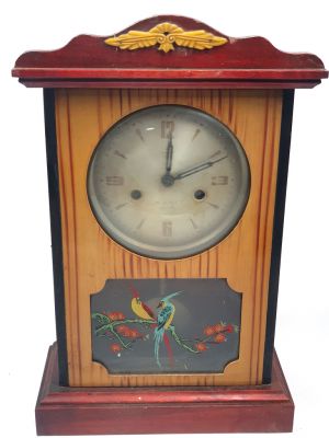 Ancienne horloge chinoise - Pendule de Chine - Haidu - Oiseaux du paradis
