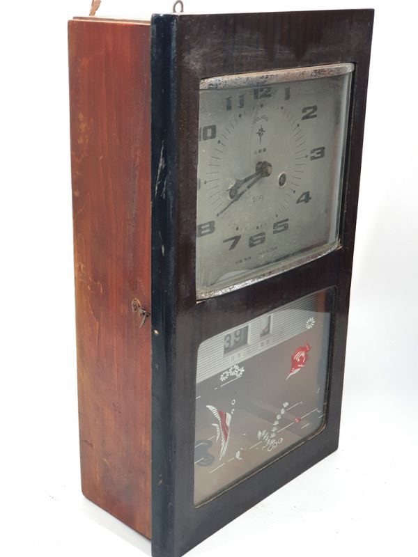 Ancienne horloge chinoise - Pendule de Chine - Polaris - Poissons dans l'océan 5