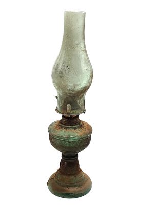 Ancienne lampe à pétrole chinoise - Verre 2