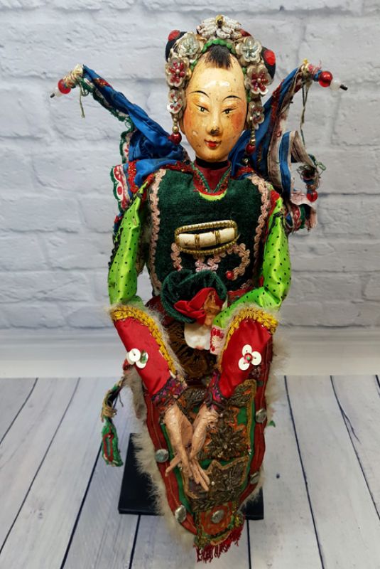 Ancienne marionnette de Théâtre chinoise - Province Fujian - Personnage  principale - Femme