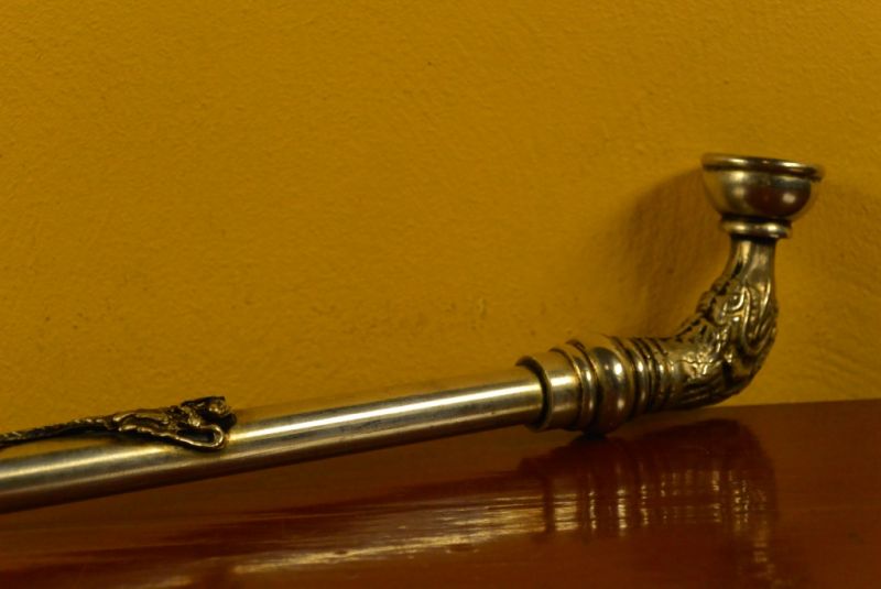 Ancienne Pipe Chinoise longue pipe en métal 3