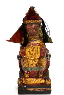 Ancienne reproduction - Petite Statue votive Chinoise - Militaire Ancienne reproduction - Petite Statue votive Chinoise - Militaire