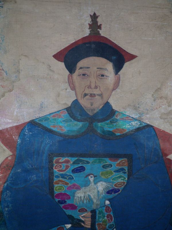 Ancienne reproduction - Portrait d'ancêtres Chinois - Empereur 2 2