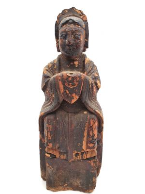 Ancienne statue votive chinoise - Ancêtres dynastie Qing 2 Ancienne statue votive chinoise - Ancêtres dynastie Qing 2