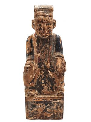 Ancienne statue votive chinoise - Couple Dynastie Qing 1 Ancienne statue votive chinoise - Couple Dynastie Qing 1