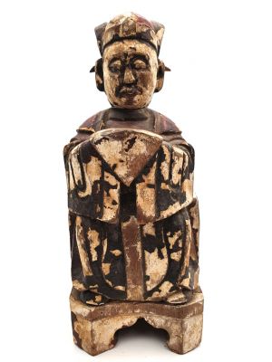 Ancienne statue votive chinoise - Homme chinois Ancienne statue votive chinoise - Homme chinois