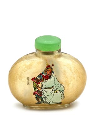 Ancienne tabatière Chinoise en Verre - Divinité chinoise