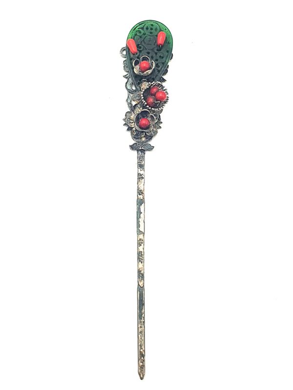 Ancient Chinese Hair Stick - Jade flower 1