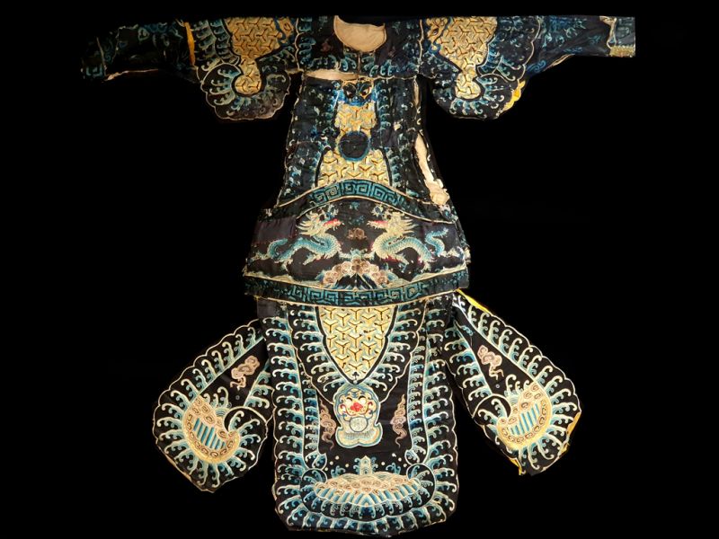 Ancient Chinese Theater Costume Black - Double dragons 1