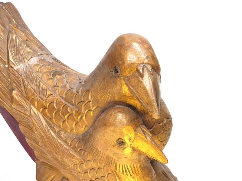Ancient Chinese wooden bird - 2 birds 2