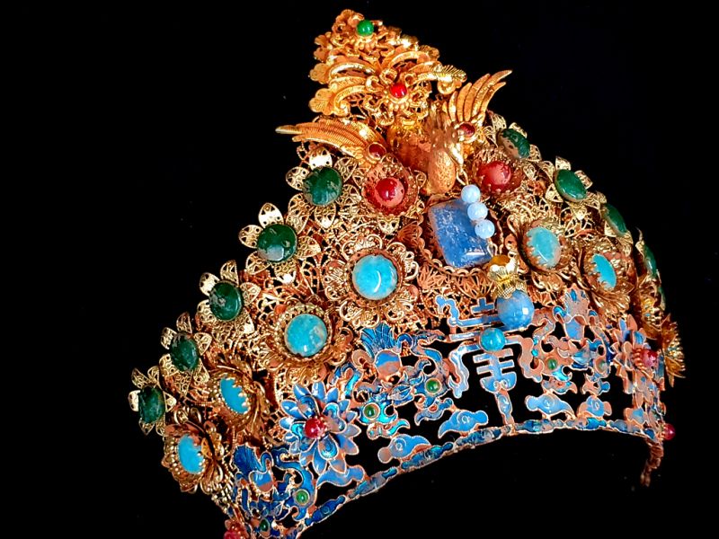 Ancient golden Chinese Theatre Diadem - Empress - Qing dynasty 2
