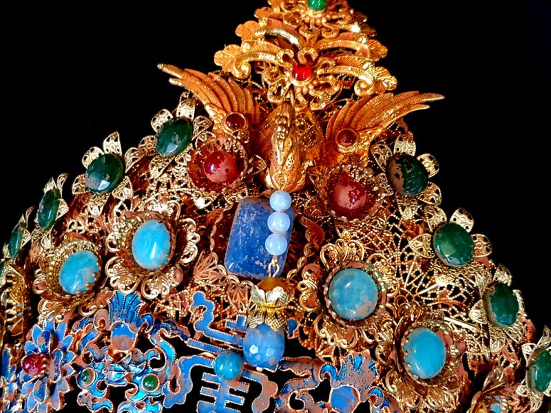 Ancient golden Chinese Theatre Diadem - Empress - Qing dynasty 4