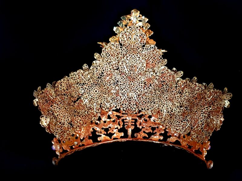 Ancient golden Chinese Theatre Diadem - Empress - Qing dynasty 5