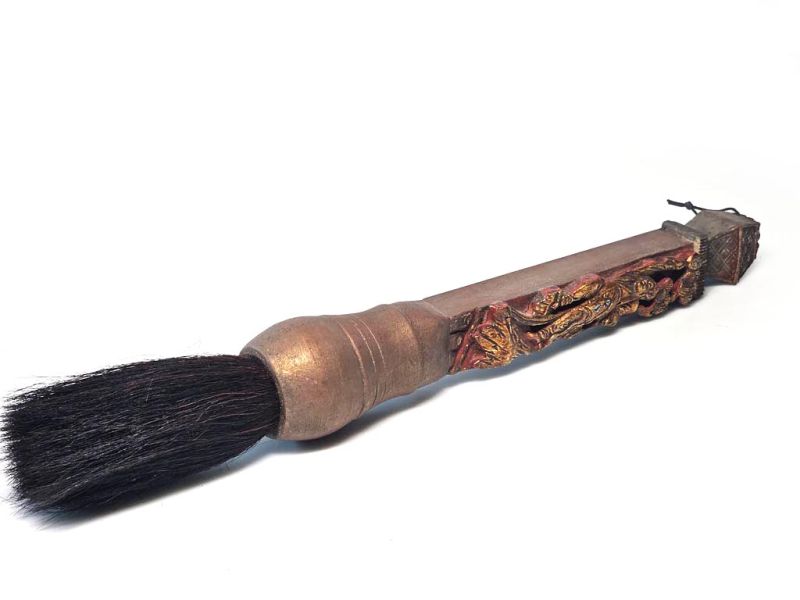 Ancient Imperial Gold‑Relief Brush – Qing Dynasty Artistic Masterpiece 1
