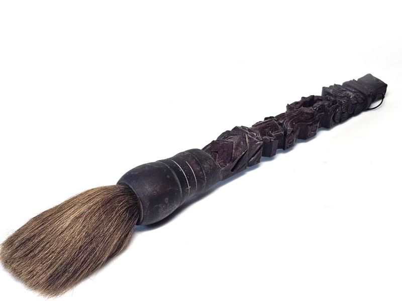 Ancient Scholar‑Musician Carved Brush – Qing Dynasty Calligraphic Symphony 1