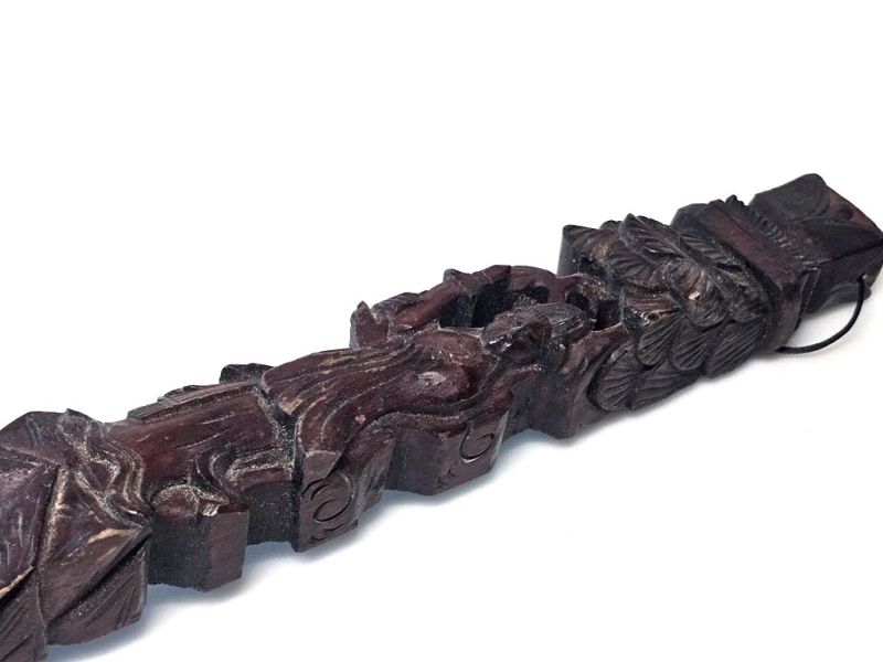 Ancient Scholar‑Musician Carved Brush – Qing Dynasty Calligraphic Symphony 3