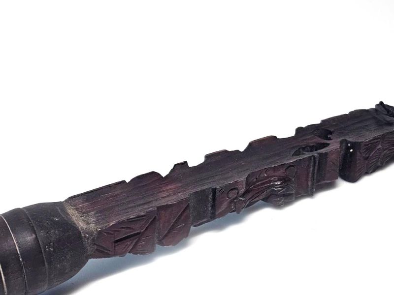 Ancient Scholar‑Musician Carved Brush – Qing Dynasty Calligraphic Symphony 5