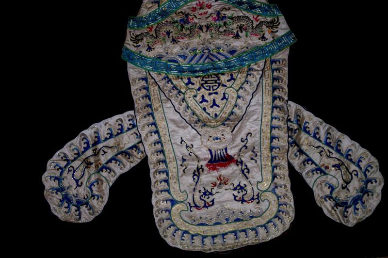 Ancient traditional Chinese theater costume - Blue-and-White Chinese Dragon Opera Robe 3