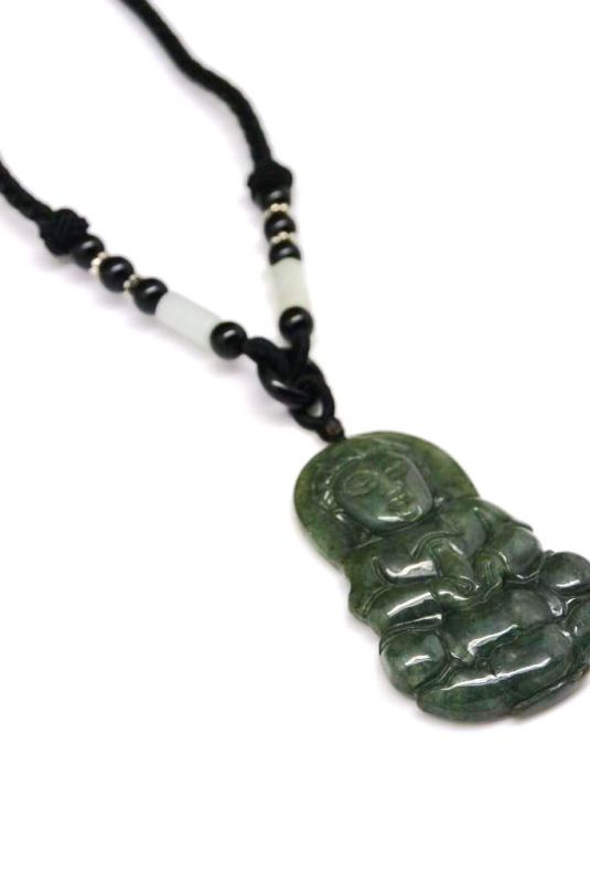 Anhänger aus Jade Buddha Dunkelgrün 3