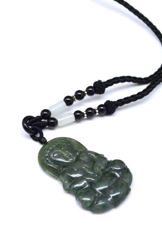 Anhänger aus Jade Buddha Dunkelgrün 4