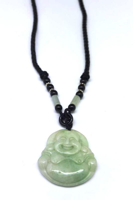 Anhänger aus Jade Kaiser grün Groß Lachender Buddha 3