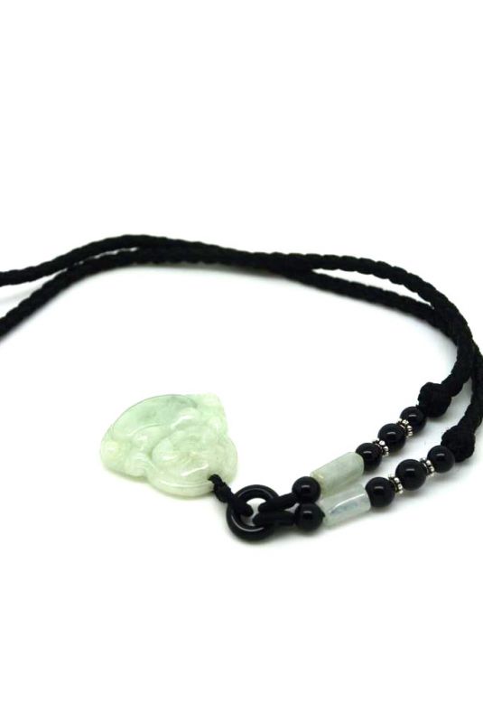 Anhänger aus Jade - Lachender Buddha - Grün Transparent 4
