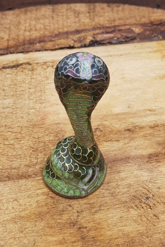 Animal de Cloisonne Chino - Serpiente verde 1