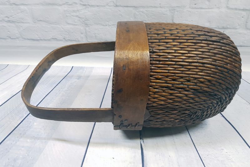 Antigua Caja China trenzado a mano - Cestería - Canasta vieja 4