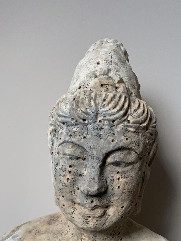 Antigua estatua de acupuntura china - Plástico - Estatua de hombre de acupuntura muy grande - Madera 3
