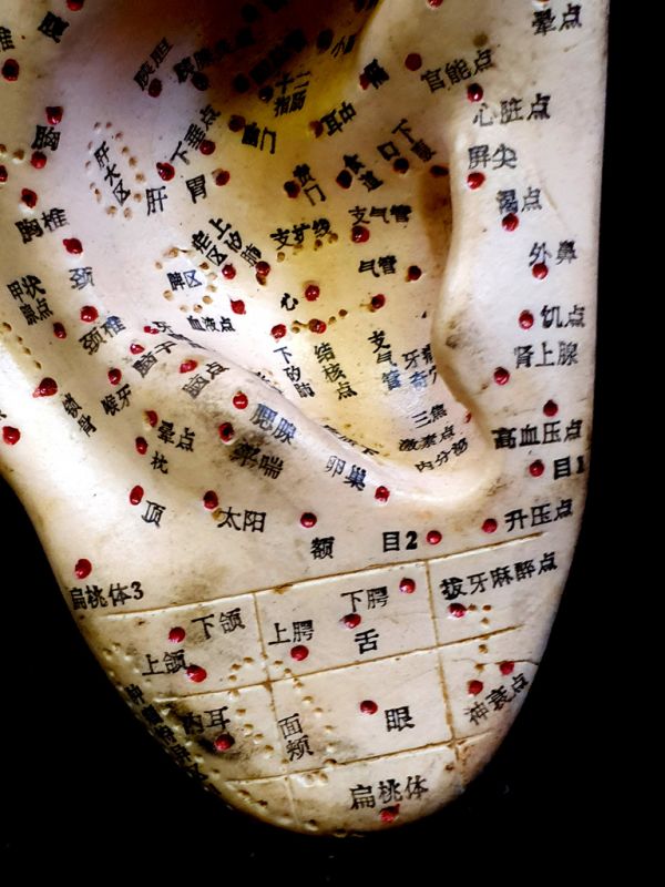 Haga clic en la imagen para ampliar Antigua estatua de acupuntura china - Plástico - Oreja grande 2