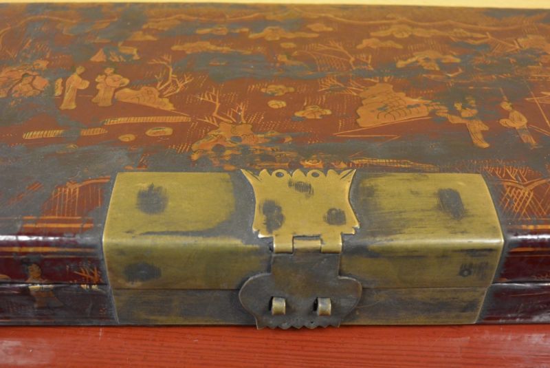 Antigua Laca China Caja de la dinastía Qing 2