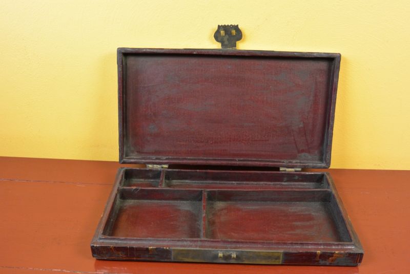 Antigua Laca China Caja de la dinastía Qing 5