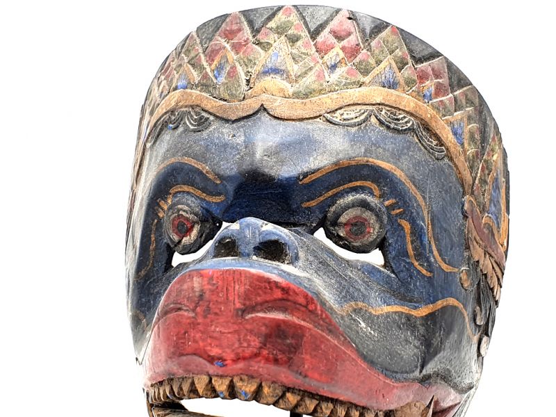 Antigua máscara de Java - Teatro indonesio - Topeng Mask - restaurado 2