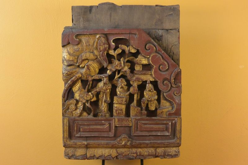Antigua Placa de Madera Dinastía Qing 1 2