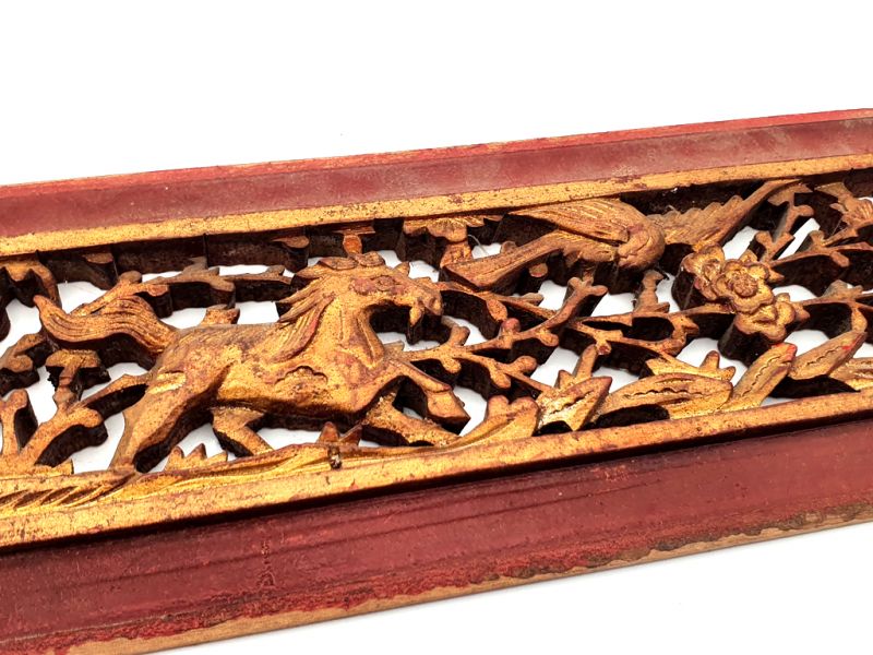 Antigua Placa de Madera - Dinastía Qing - el caballo al galope 2