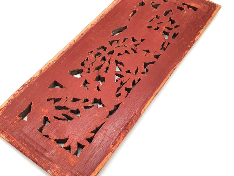 Antigua Placa de Madera - Dinastía Qing - El caballo y el faisán 3