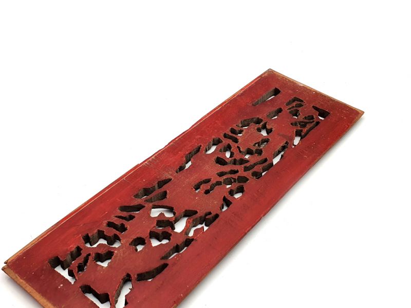 Antigua Placa de Madera - Dinastía Qing - El caballo y los dos pájaros. 3