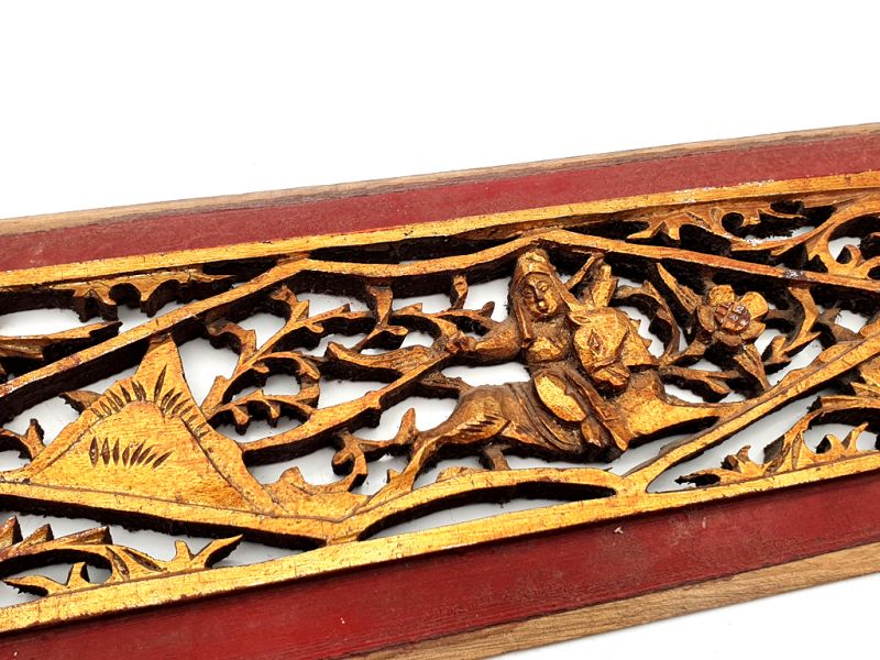 Antigua Placa de Madera - Dinastía Qing - El samurái en su caballo 2