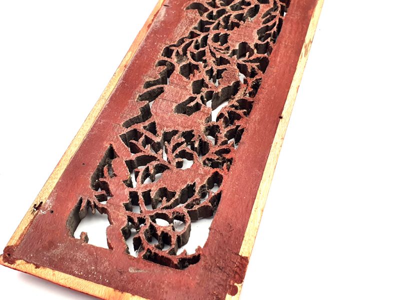 Antigua Placa de Madera - Dinastía Qing - El venado y el pájaro 3