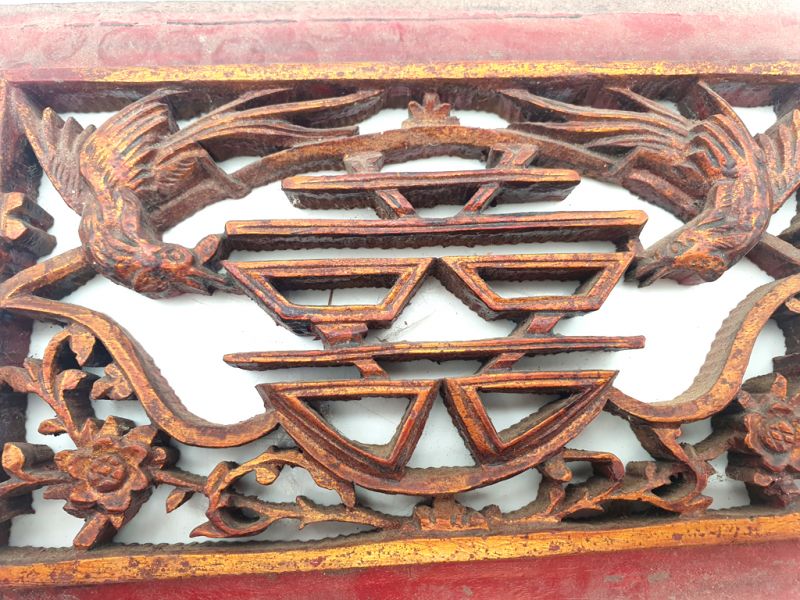 Antigua Placa de Madera - Dinastía Qing - La felicidad 2