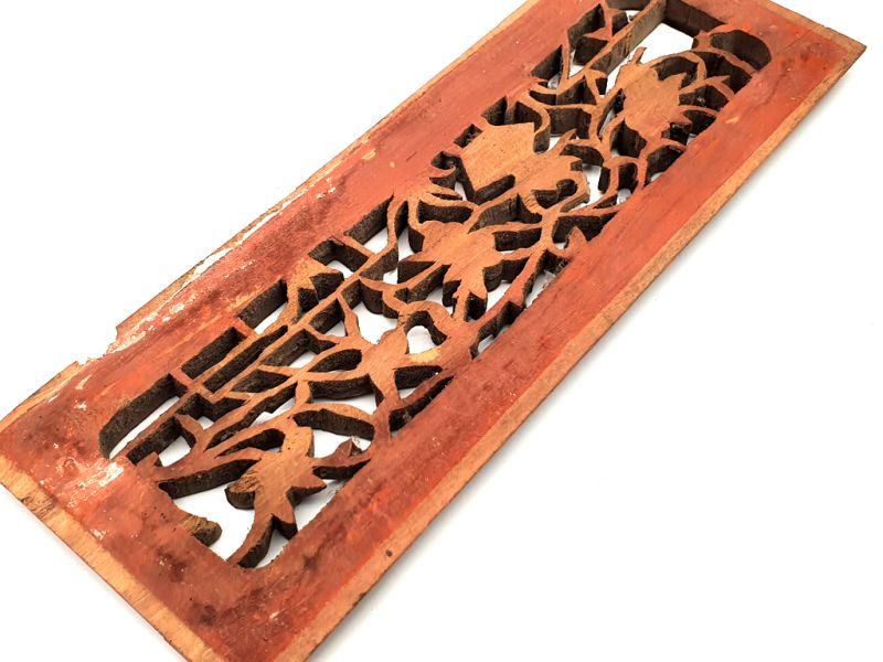 Antigua Placa de Madera - Dinastía Qing - Las flores del jardín del emperador. 3