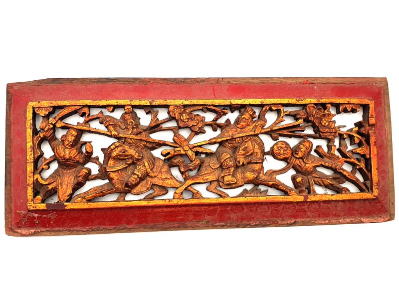 Antigua Placa de Madera - Dinastía Qing - Los Caballeros 1