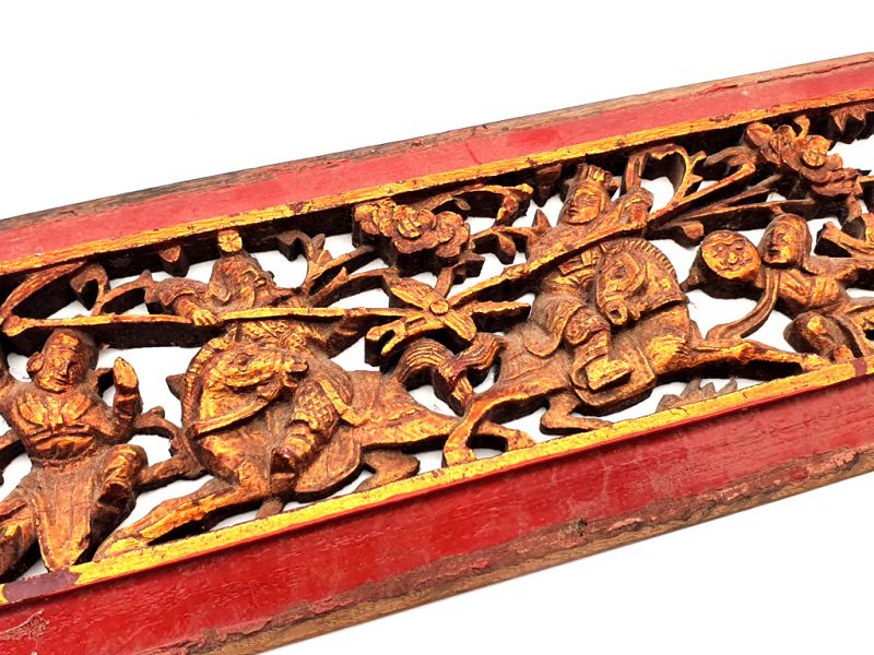Antigua Placa de Madera - Dinastía Qing - Los Caballeros 2