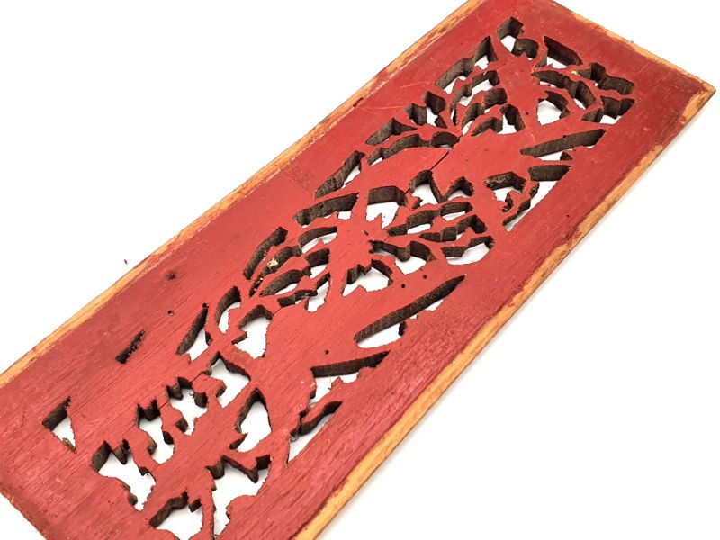 Antigua Placa de Madera - Dinastía Qing - Pájaros 3