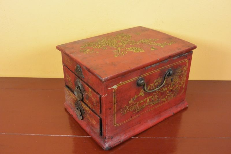 Antiguo Arcón Chino Caja de Maquillaje 3