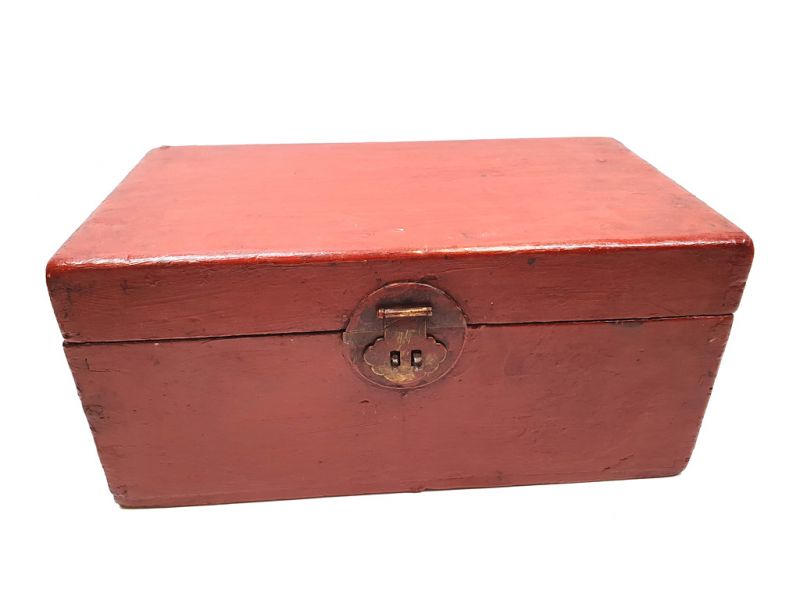 Antiguo Arcón Chino Cofre chino rojo grande 1