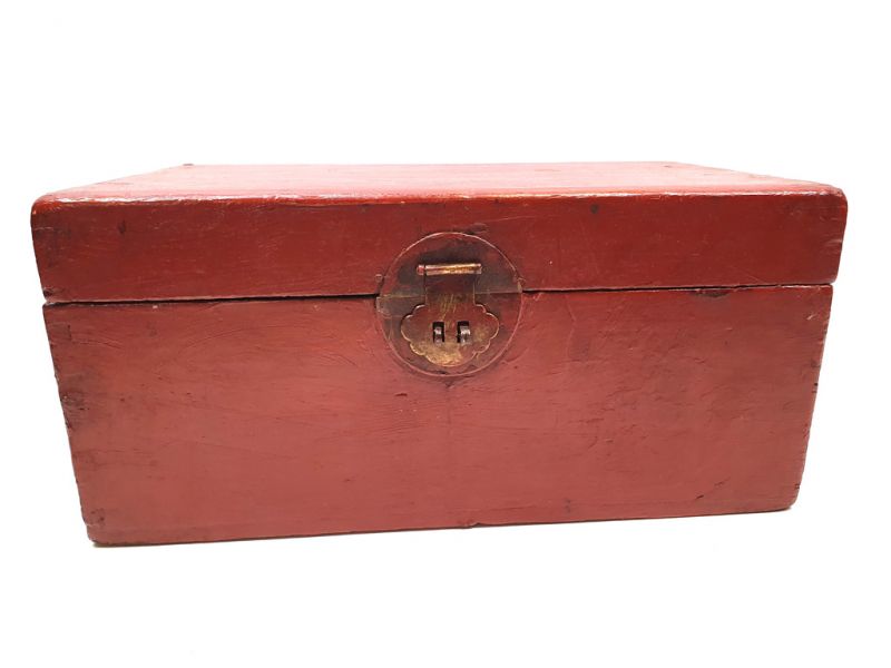 Antiguo Arcón Chino Cofre chino rojo grande 2