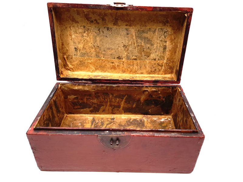Antiguo Arcón Chino Cofre chino rojo grande 5